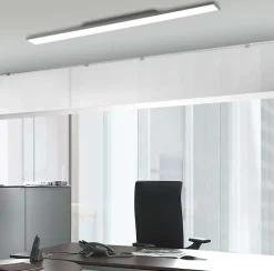 Plafonnier LED Panel 'CARENTE' longueur 119,5 cm, sans cadre, nombreuses fonctions, en métal et plastique, blanc, LED intégrées