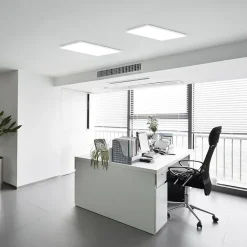 Plafonnier LED Panel 'CARENTE' longueur 59,5 cm, sans cadre, nombreuses fonctions, en métal et plastique, blanc, LED intégrées
