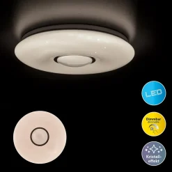 Plafonnier LED PICTON 31 cm metal plastique blanc chaud effet cristal LED fixes pour pieces habitation ou bureaux