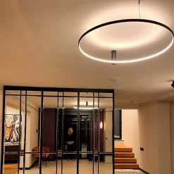 Plafonnier LED rond design moderne CCT réglable 3000-6000K noir éclairage plafond Ring