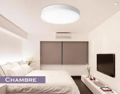 Plafonnier led Rond en saillie 18W 225mm Blanc Chaud 3000K