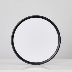 Plafonnier LED Rond 18W Extra-Plat CCT 23 cm, Lampe Superslim Sceneswitch 3 ambiances - Noir
