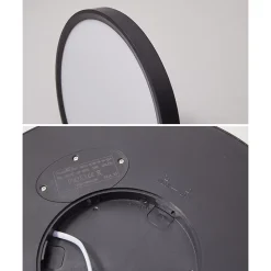 Plafonnier LED Rond 24W Extra-Plat CCT 30cm, Lampe Superslim Sceneswitch 3 ambiances - Noir