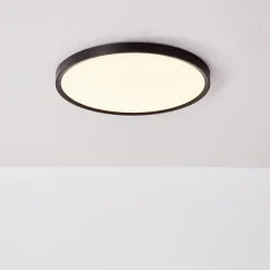 Plafonnier LED Rond 24W Extra-Plat CCT 30cm, Lampe Superslim Sceneswitch 3 ambiances - Noir