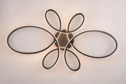 Plafonnier LED SMD 32W 3000K noir mat, variateur SWITCH intégré - Trio - Fly