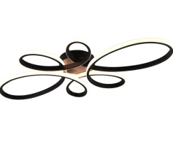 Plafonnier LED SMD 32W 3000K noir mat, variateur SWITCH intégré - Trio - Fly