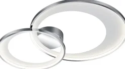 Plafonnier LED variateur blanc et chrome 36W 4300lm 3000K - Trio - Granada
