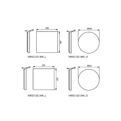 Plafonnier LED VARSO LED Rond 24W-NW-O 2280lm - Blanc Naturel 4000K