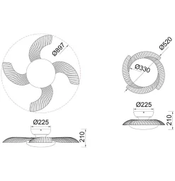 Plafonnier led Ventilateur Aloha 45W