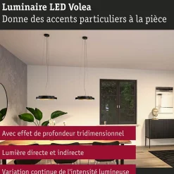 Plafonnier LED Volea 3000K 950lm / 0lm 230V 3,5W / 13W gradable Noir Doré Argent