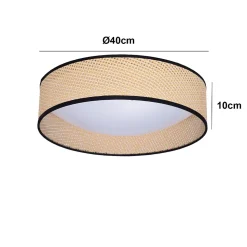 Plafonnier LED 30W Abatjour en Rotin 40cm CCT 3000K4000K6000K