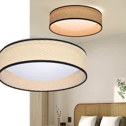Plafonnier LED 30W Abatjour en Rotin 40cm CCT 3000K4000K6000K