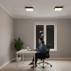 Plafonnier LED 12W 1050 lm 3CCT 12x12 cm IP20 carré noir CATALINA/S HOROZ