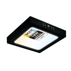Plafonnier LED 18W 1660 lm 3CCT 17,3x17,3 cm IP20 carré noir SELENA HOROZ