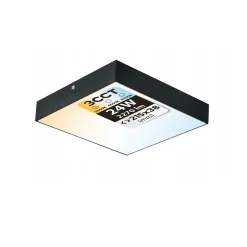 Plafonnier LED 24W 2270 lm 3CCT 21,5x21,5 cm IP20 carré noir CATALINA/S HOROZ