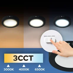 Plafonnier LED 24W 2270 lm 3CCT 22 cm IP20 rond noir MILENA HOROZ