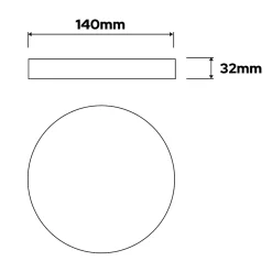 Plafonnier LED 12W 1050 lm 3CCT 14 cm IP20 rond blanc MILENA HOROZ