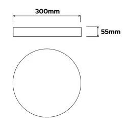 Plafonnier LED 24W 1680 lm 3CCT 3000K / 4200K / 6400K IP20 rond noir-1 pc