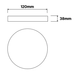 Plafonnier LED 12W 1050 lm 3CCT 12 cm IP20 rond blanc CATALINA HOROZ