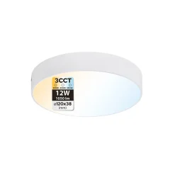 Plafonnier LED 12W 1050 lm 3CCT 12 cm IP20 rond blanc CATALINA HOROZ