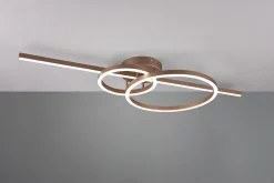 Plafonnier LED 54W - 6300lm, 2700/6000K - Variateur - Télécommande - Café - Trio - Montilla