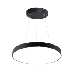 Plafonnier LED 30W - SILUMEN - 40cm - Blanc Chaud 2300K - Noir - Design Contemporain