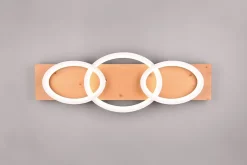 Plafonnier LED 40W bois naturel 3000K 4700lm blanc mat - Trio - Barca