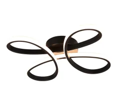 Plafonnier LED, 22W, 2600lm, 3000K - Variateur 3 niveaux - Noir mat - Trio - Fly