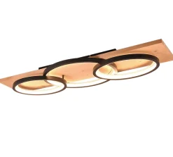 Plafonnier LED 40W 4700lm 3000K Noir Mat avec variateur - Trio - Barca