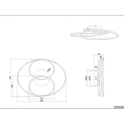Plafonnier LED, 38,5W, noir mat avec variateur 3 intensités - Trio - Gale