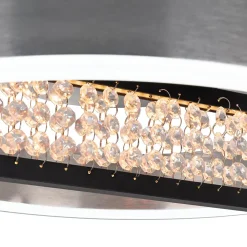 Plafonnier LED YVARIS 53.2x50x13.7cm metal plastique aluminium moderne dimmable veilleuse telecommande LEDs integrees