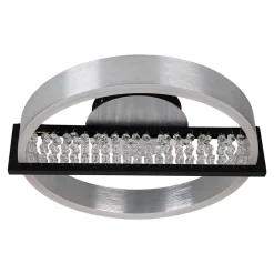 Plafonnier LED YVARIS 53.2x50x13.7cm metal plastique aluminium moderne dimmable veilleuse telecommande LEDs integrees