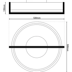 Plafonnier LED YVARIS 53.2x50x13.7cm metal plastique aluminium moderne dimmable veilleuse telecommande LEDs integrees