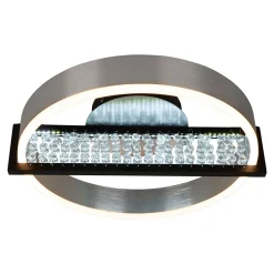 Plafonnier LED YVARIS 53.2x50x13.7cm metal plastique aluminium moderne dimmable veilleuse telecommande LEDs integrees