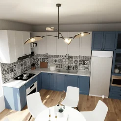 Plafonnier LOTUS 4 BLACK/RATTAN, Emibig Lighting, Fabriqué en EU