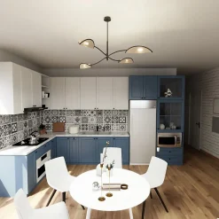 Plafonnier LOTUS 4 BLACK/RATTAN, Emibig Lighting, Fabriqué en EU