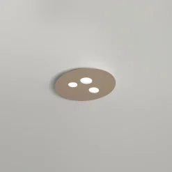 Plafonnier Luna en métal gris tourterelle 47,5x40cm, 3 lumières GX53 max 3x8W, design rond moderne, ampoules non fournies