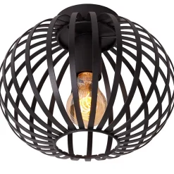 Plafonnier MANUELA en métal avec 1xE27 - Noir - Lucide