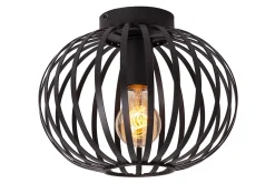 Plafonnier MANUELA en métal avec 1xE27 - Noir - Lucide