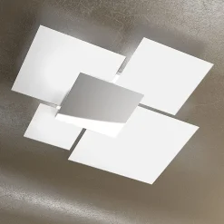 Plafonnier moderne 1088/90-BI Verre Blanc 4xE27