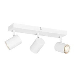 Plafonnier moderne blanc 3 lumières réglable rectangulaire - Jeana
