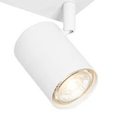 Plafonnier moderne blanc 3 lumières réglable rectangulaire - Jeana