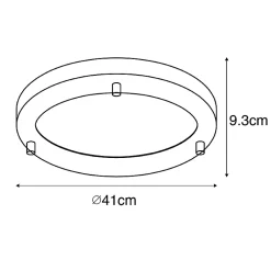 Plafonnier moderne doré 41 cm IP44 - Yuma