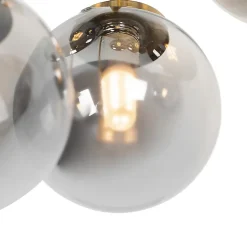 Plafonnier moderne doré 9 lumières avec verre fumé - Athènes