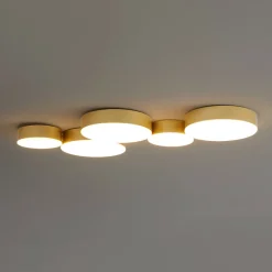 Plafonnier moderne doré 5 spots lumineux LED - Skavi