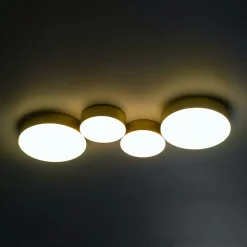 Plafonnier moderne doré 4 spots lumineux LED - Skavi