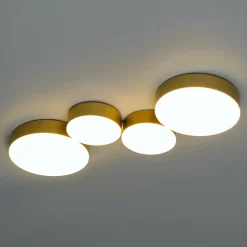 Plafonnier moderne doré 4 spots lumineux LED - Skavi