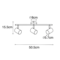 Plafonnier moderne en acier 3 lumières orientables - Jeana