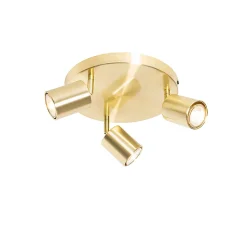 Plafonnier moderne en laiton rond ajustable 3 lumières - Java