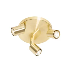 Plafonnier moderne en laiton rond ajustable 3 lumières - Java